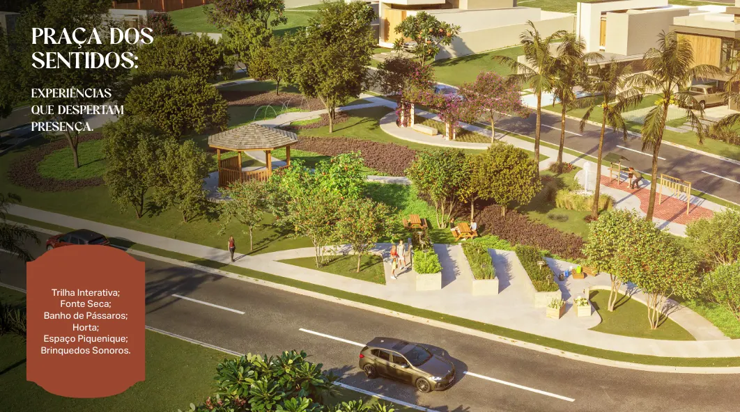 Praça dos Sentidos: trilha interativa e jardim sensorial
